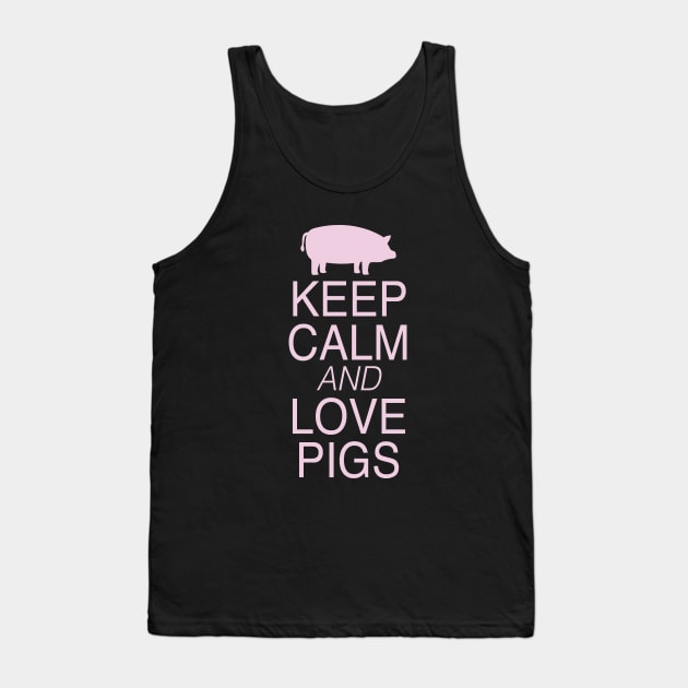 Keep Calm and Love Pigs Pink Graphic Design Tank Top by JakeRhodes